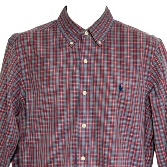 Ralph Lauren Classic Fit Plaid Button‎ Down Long Sleeve Shirt Men's Medium - Picture 5 of 10